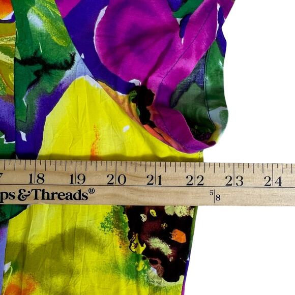 Vintage Jams World Dress XL | Poppy Floral Rayon Made in Hawaii Aloha Sundress - Picture 11 of 13